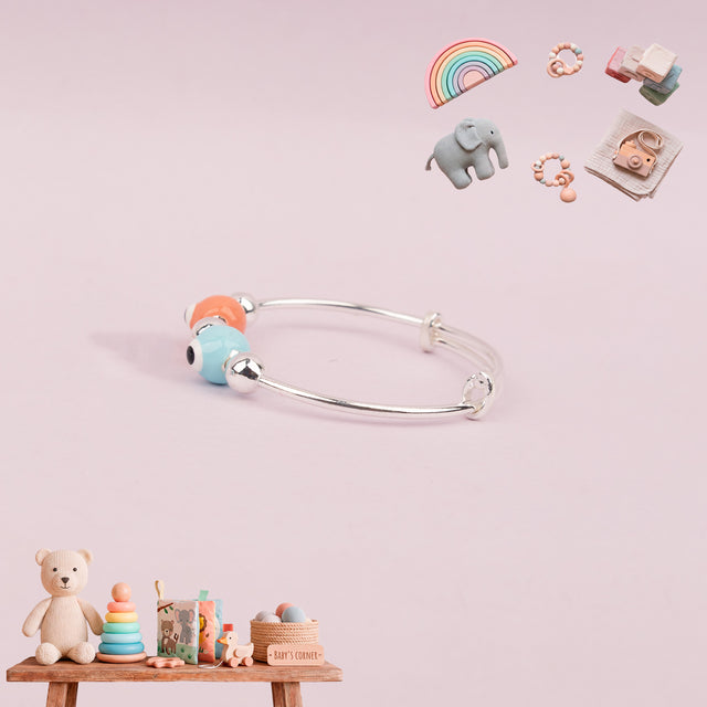 Soft Evil Eye duo Adjustable Baby Kada