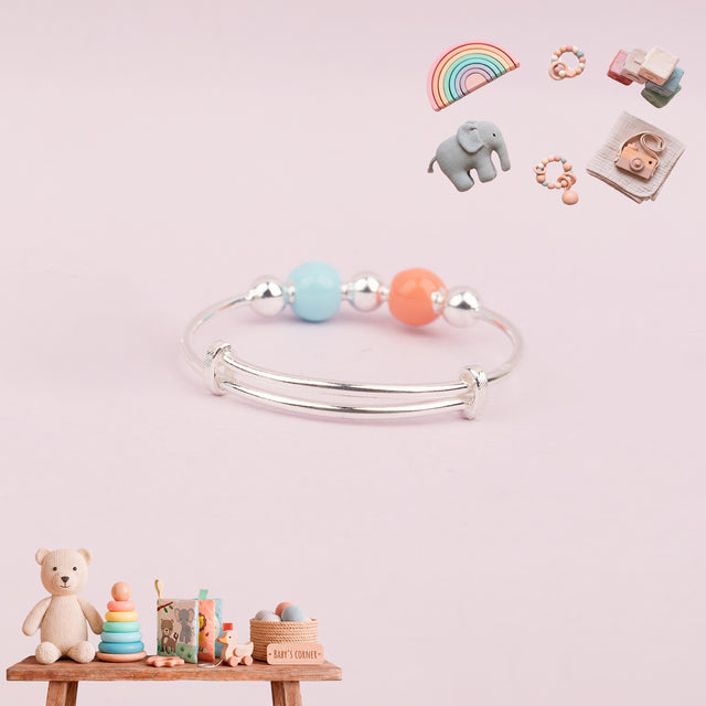 Soft Evil Eye duo Adjustable Baby Kada