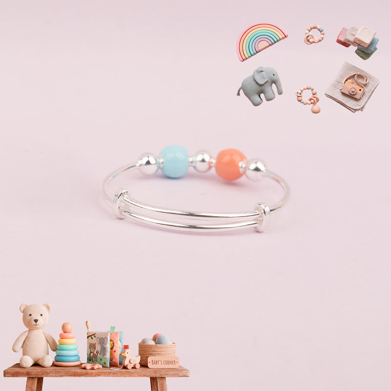Soft Evil Eye duo Adjustable Baby Kada