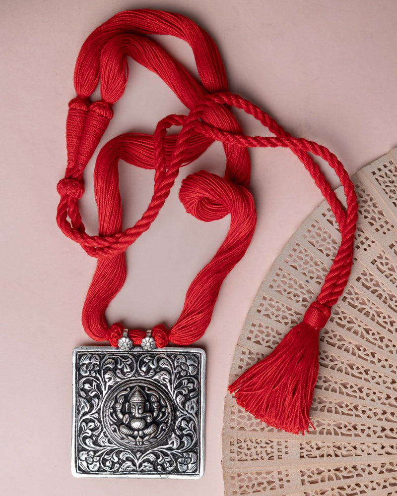 Tattva Chitai Ganesha Red Dori Necklace