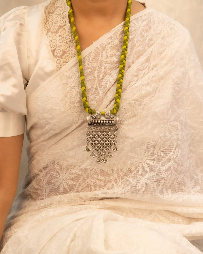 Tattva Dual Peacock Intricate Jali Dori Necklace