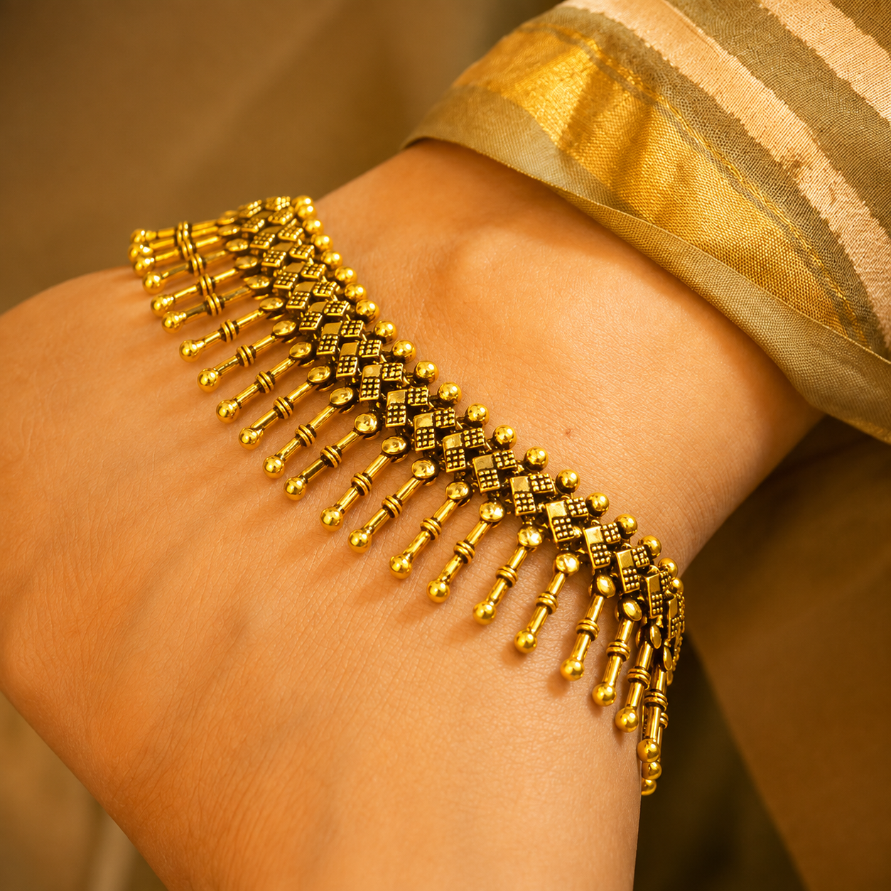 Tattva Guthau Line Drop Anklet Pair