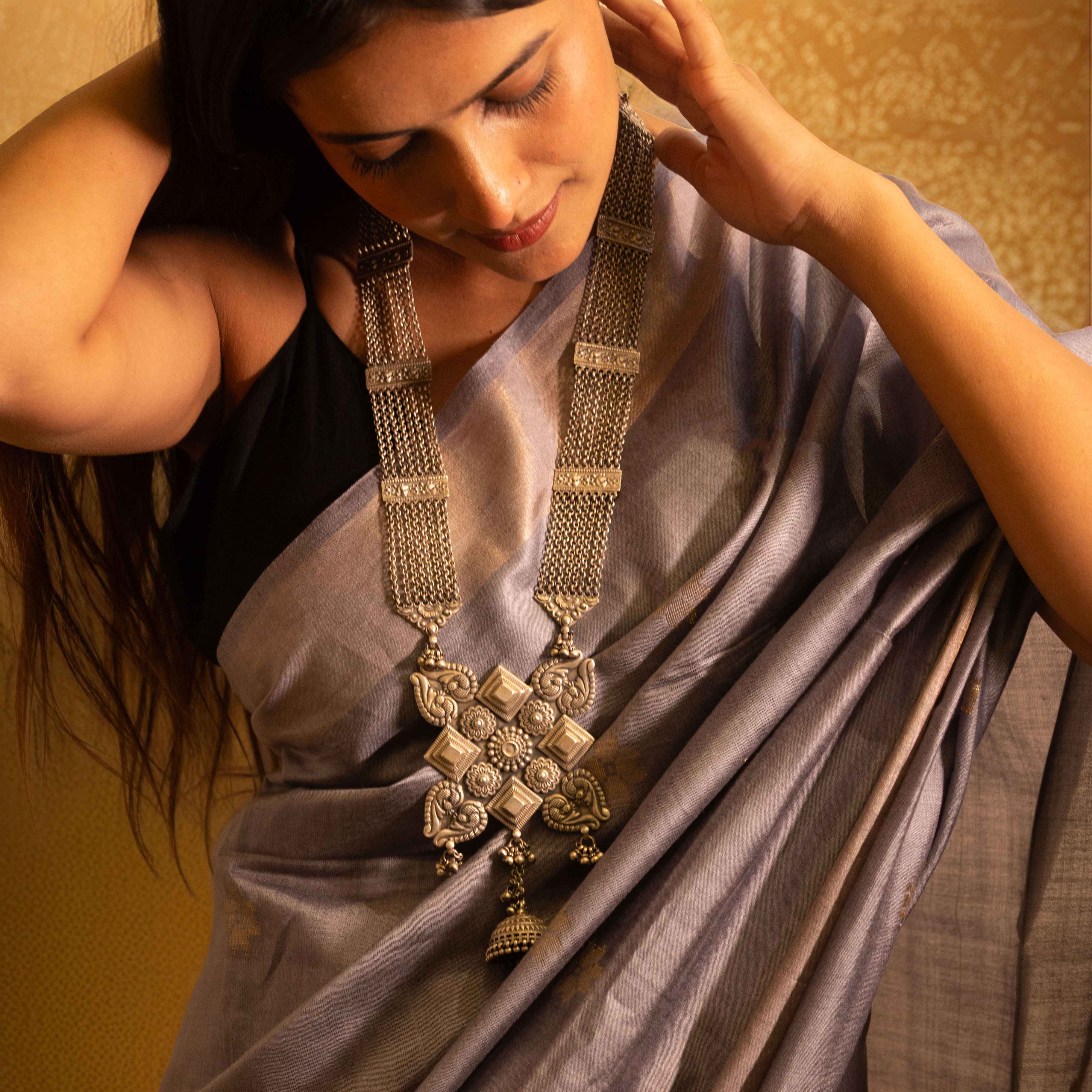 Tattva Statement Jhumki Drop Chain Cluster Necklace