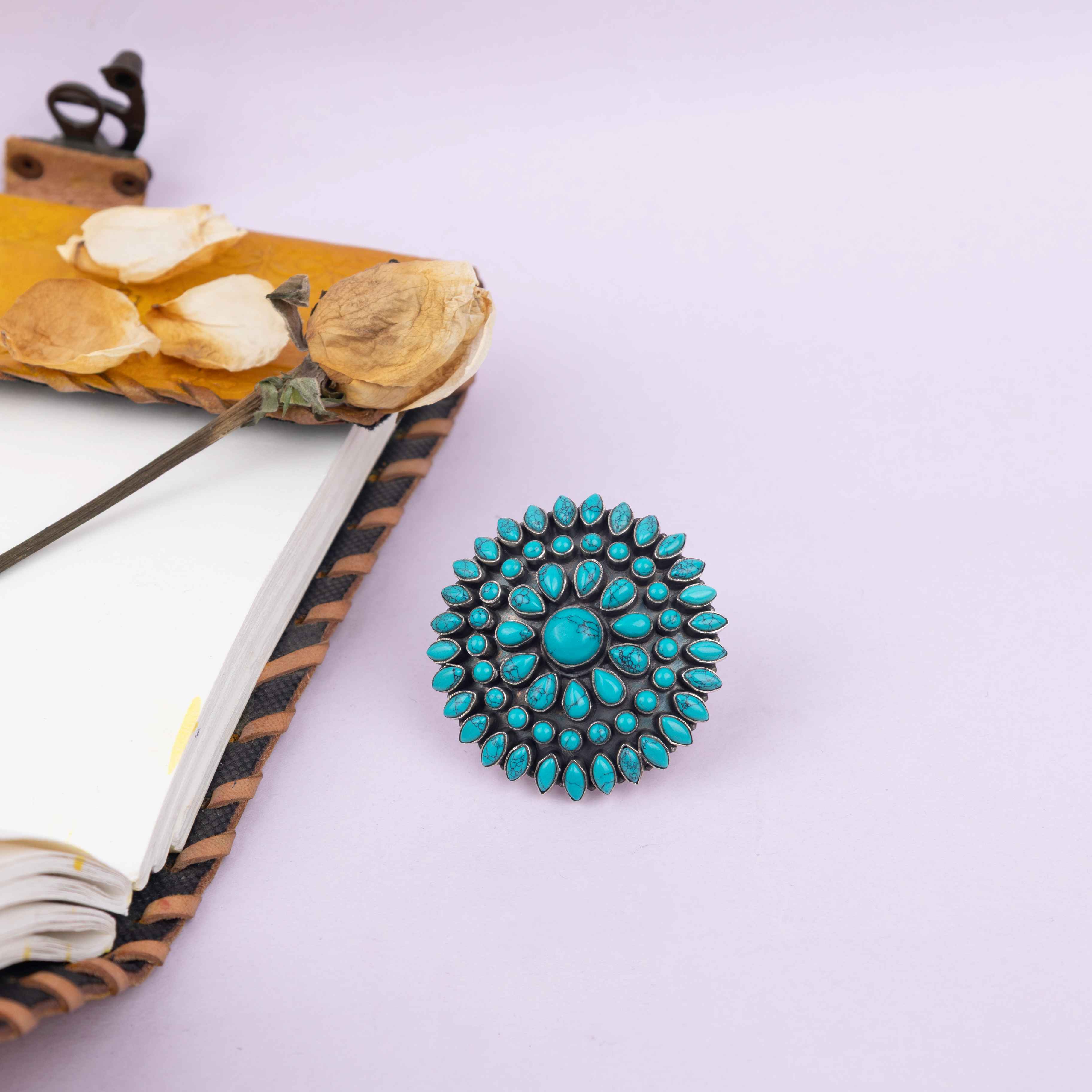 Tattva Turquoise Jadau Classic Ring