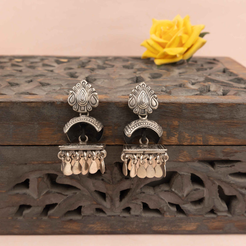 Tattva Vintage Inspired Timeless Layered Square Jhumka