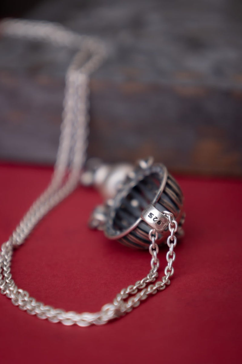 Adya Carved Ghughri Drop Chain Necklace
