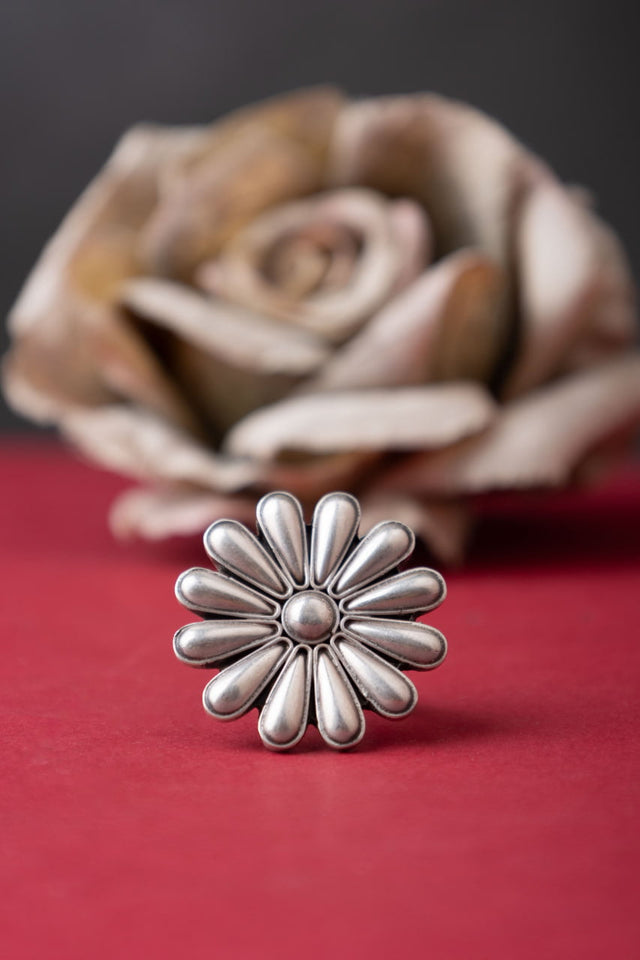 Adya Embossed Flower Ring