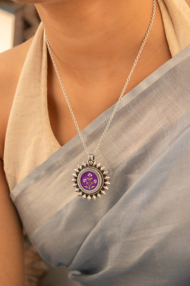Adya Floral Painted Intricate Necklace