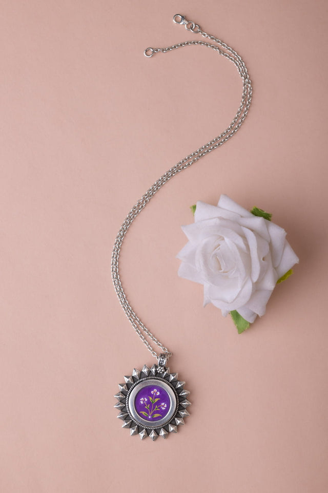Adya Floral Painted Intricate Necklace