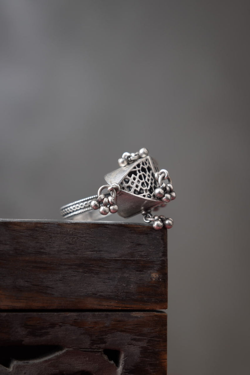 Adya Ghughri Drop Carved Embossed Ring