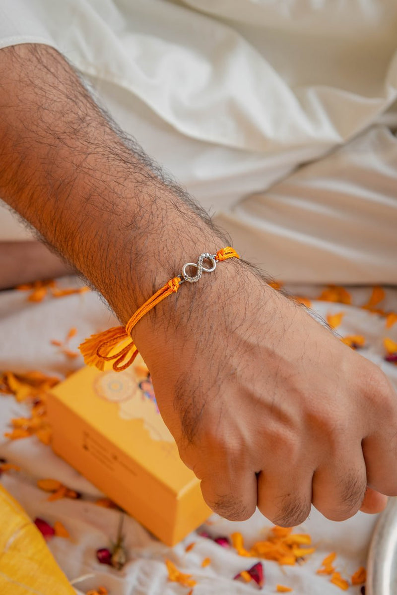 925 pure silver infinity knot rakhi, additional view