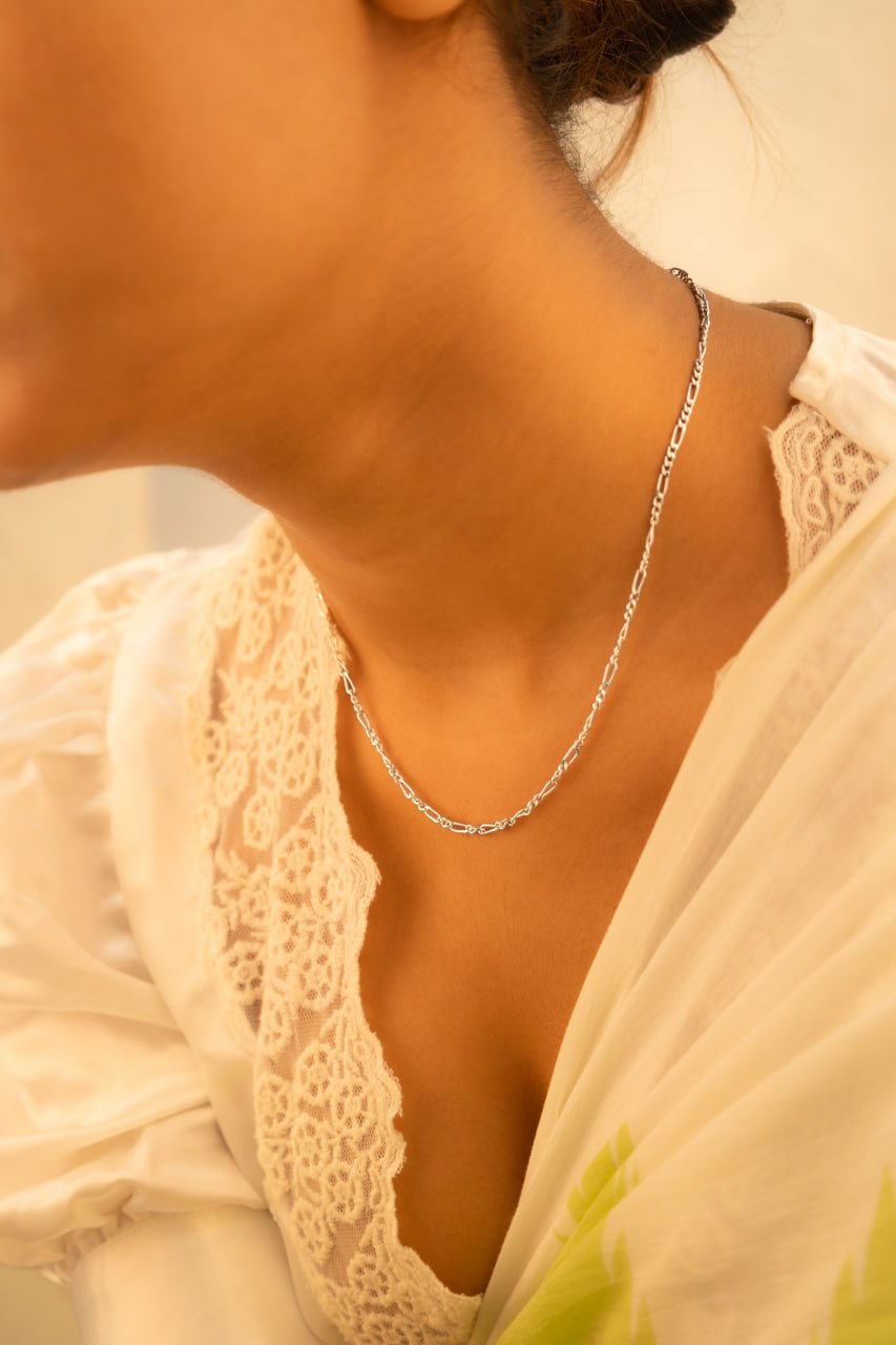 Adya Intricate Fine Silver Chain
