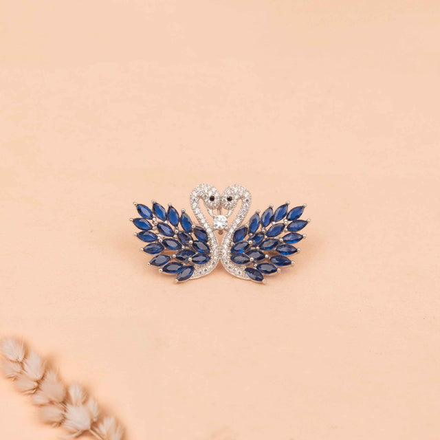Adya Sculpted Swan Brooch Cum Pendant