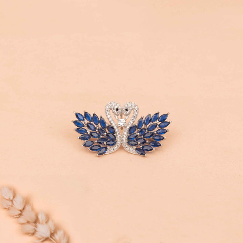 Adya Sculpted Swan Brooch Cum Pendant