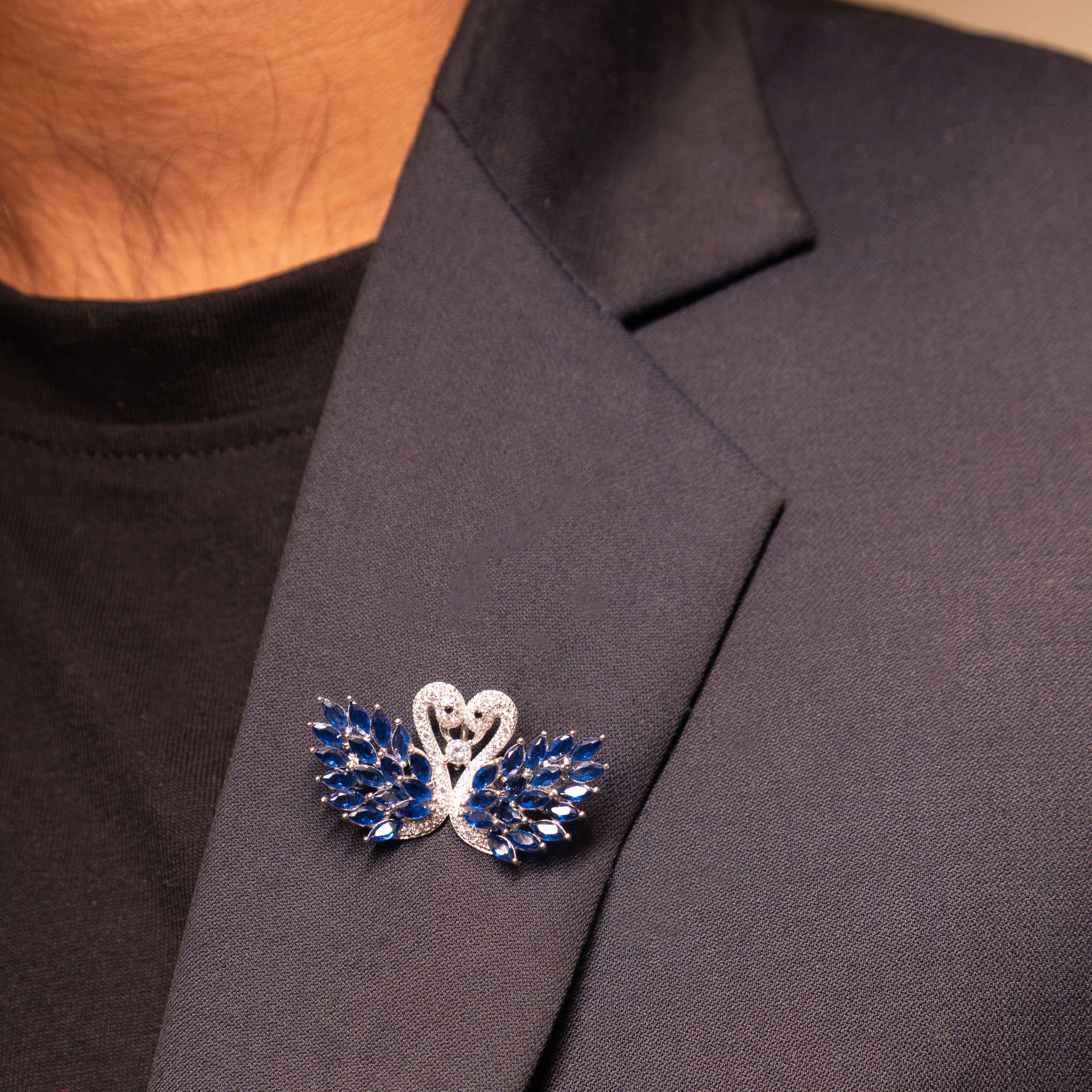 Adya Sculpted Swan Brooch Cum Pendant