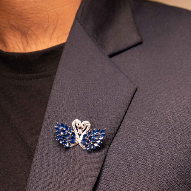 Adya Sculpted Swan Brooch Cum Pendant