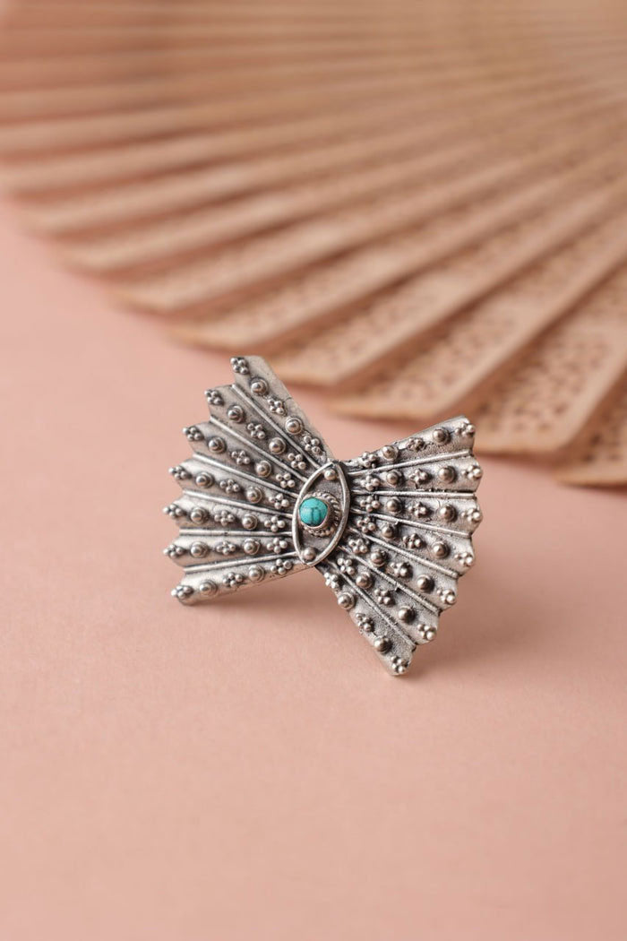 Mizoya Turquoise Bow Tie Statement Ring