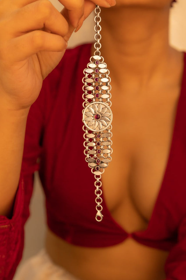 Mizoya Flower Motif Jali Jadau Bracelet