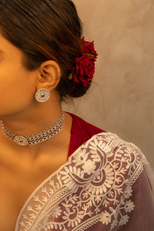 Mizoya Flower Motif Raani Jadau Choker Set