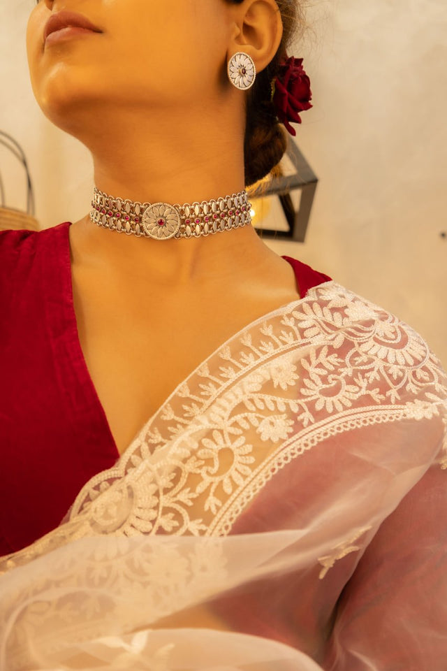 Mizoya Flower Motif Raani Jadau Choker
