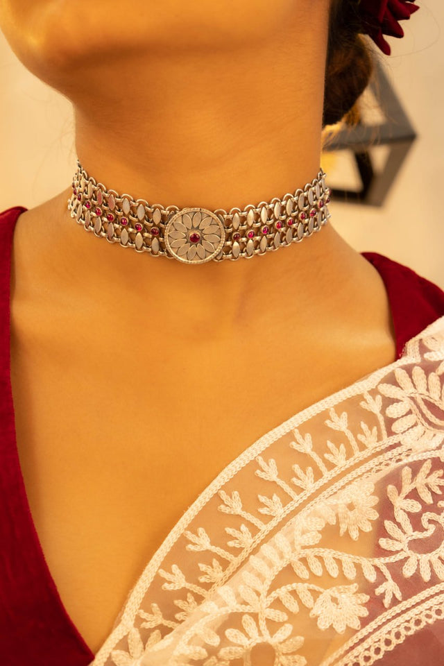 Mizoya Flower Motif Raani Jadau Choker