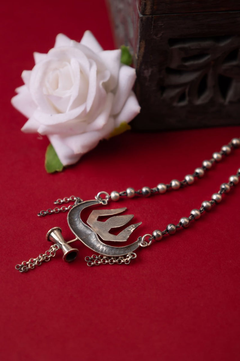 Moh Fine Trishul Ball Chain Necklace