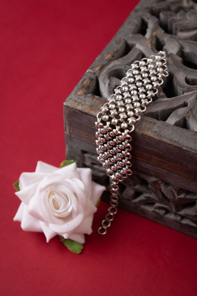 Moh Intricate Jali Statement Bracelet