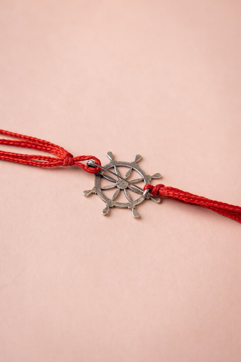 Moh Ship Handle Brooch Cum Rakhi