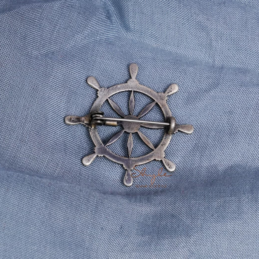 Adya Statement Ship Handle Brooch back