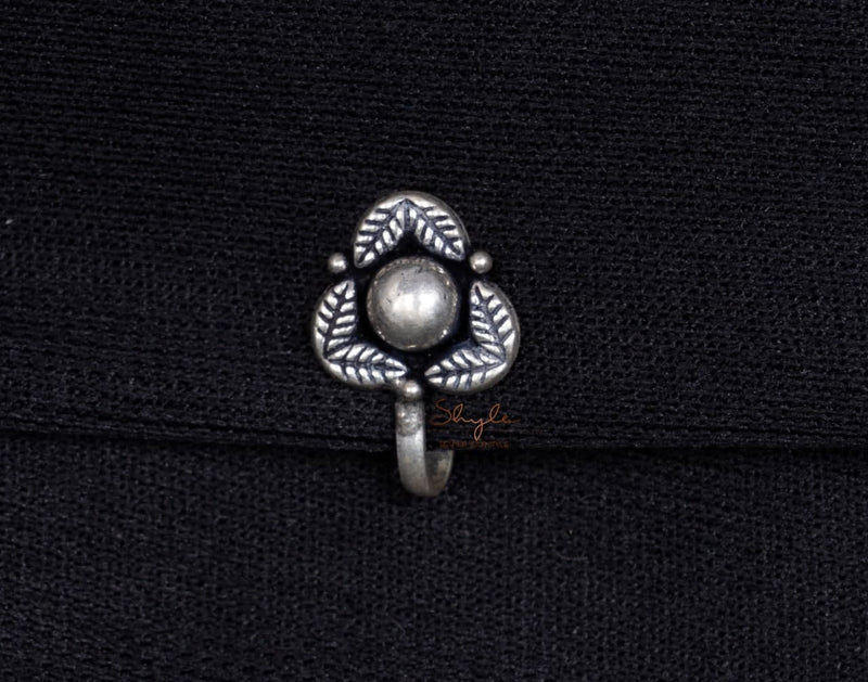 Adya Intricate leaf Cluster Fine Nose Clip on