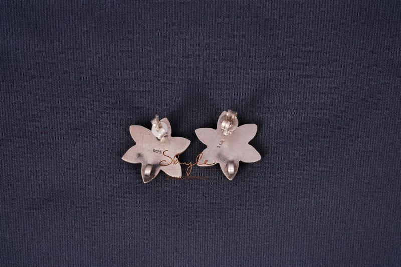 Moh Embossed Flower Studs
