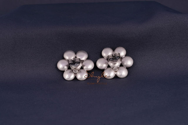 Adya Flower Textured Studs back