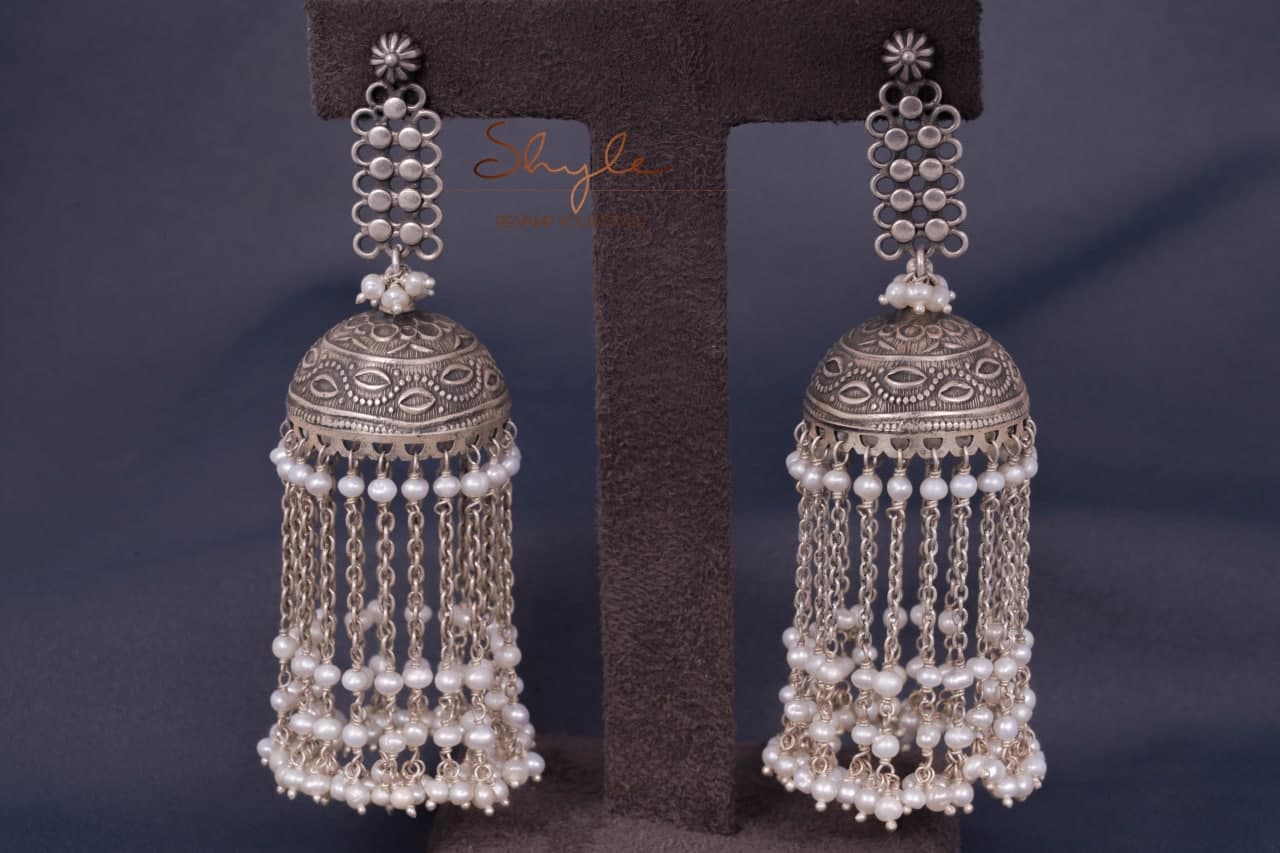 Dulari Freshwater Pearl Waterfall Jhumka front