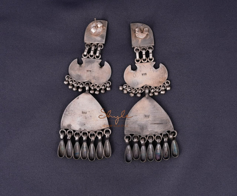 Tattva Peacock Art Danglers back