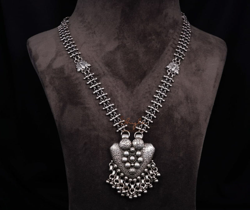 Anvaya Intricate Pendant Jali Chain Classic Necklace front