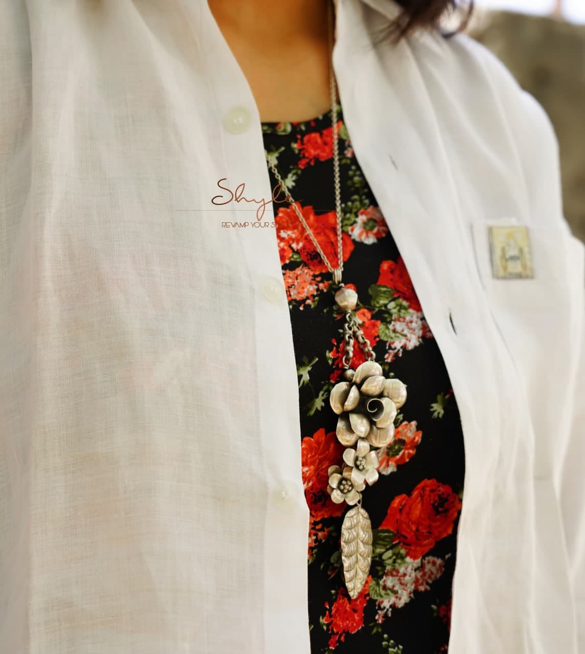 Qurbat Rose Petal Cluster Statement Necklace