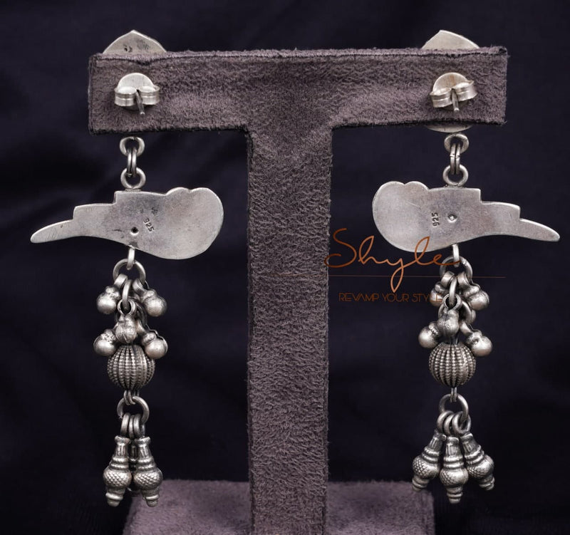 Anvaya Parrot Motif Ghughri Drop Earrings back