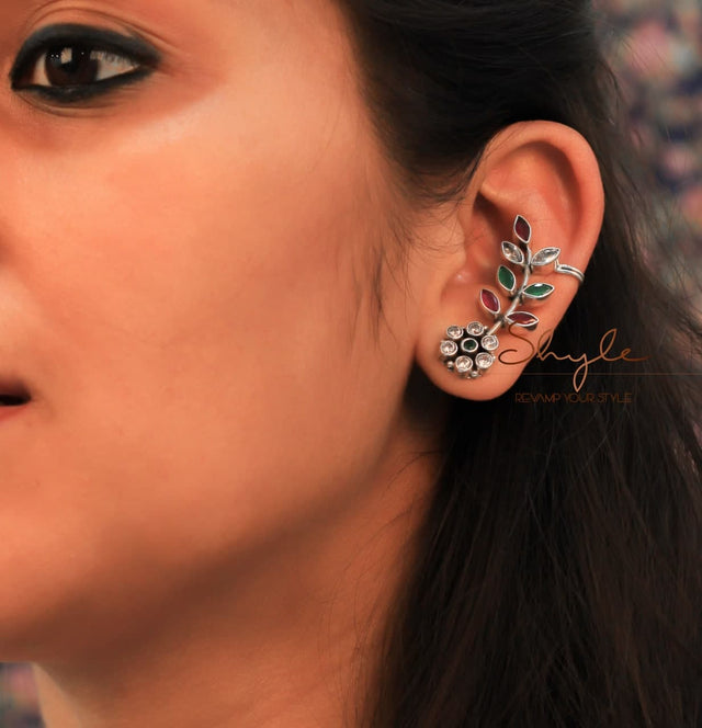 Adya Jadau Flora Ear Cuff model