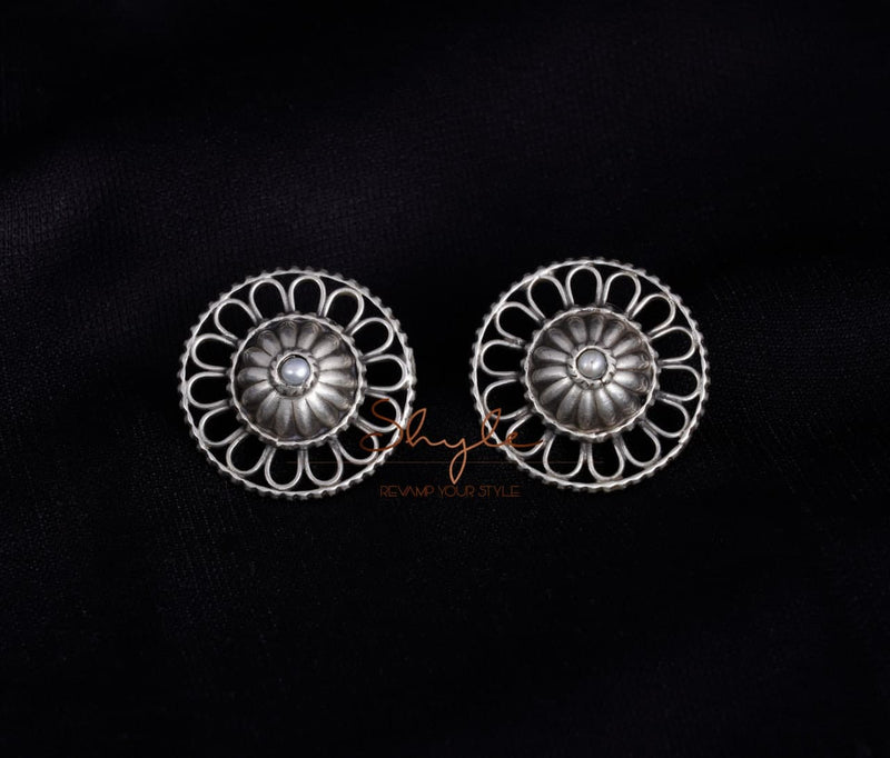Mizoya Carved Embossed Earrings front