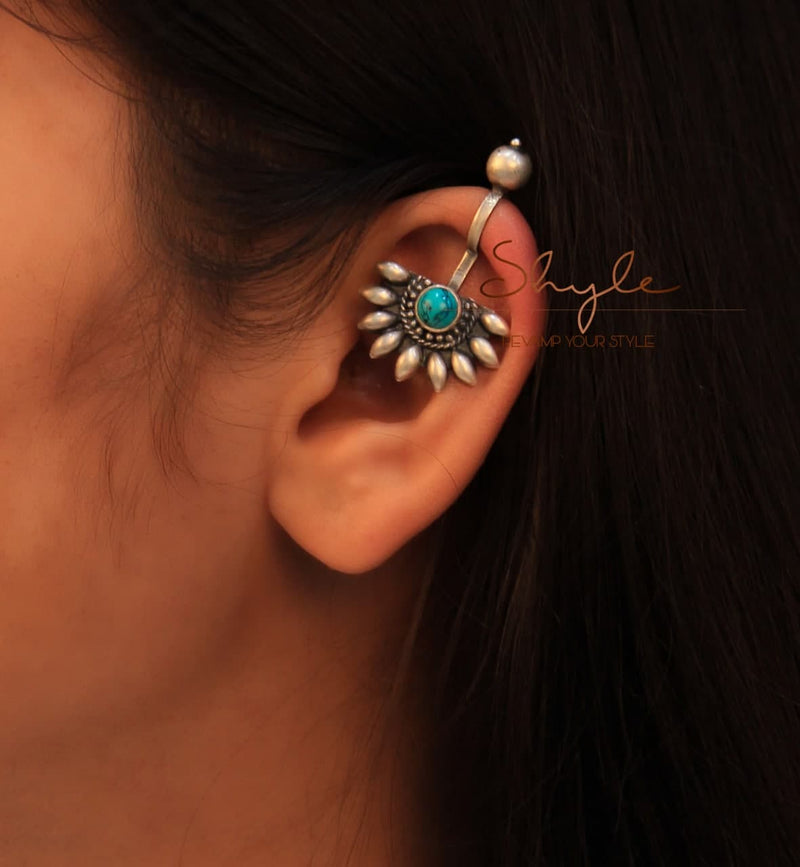 Adya Petal Turquoise clip on Bugadi model