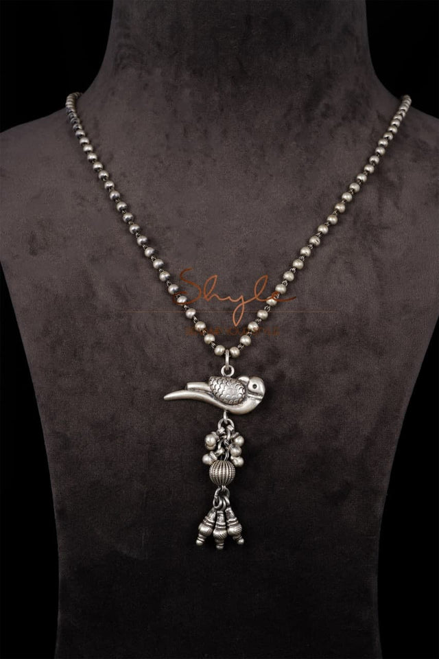 Anvaya Parrot Ghughri Ball Chain Necklace
