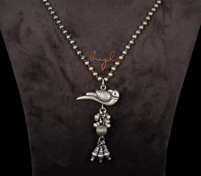Anvaya Parrot Ghughri Ball Chain Necklace