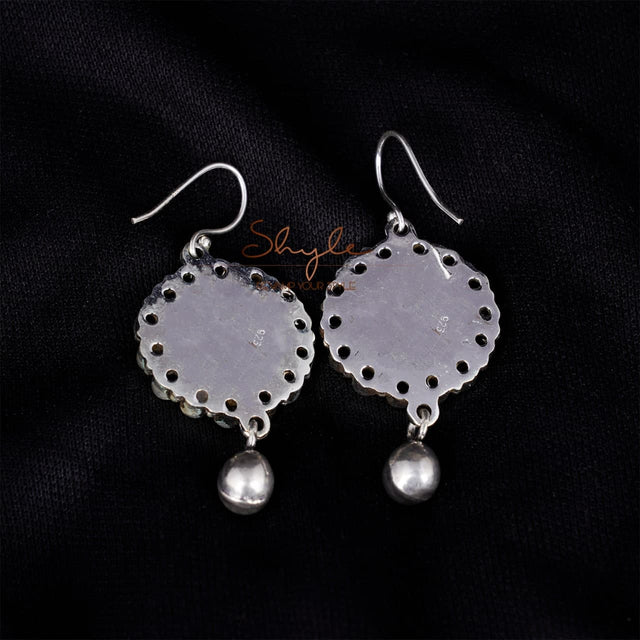 Moh Victorian Coin Drop Earring back