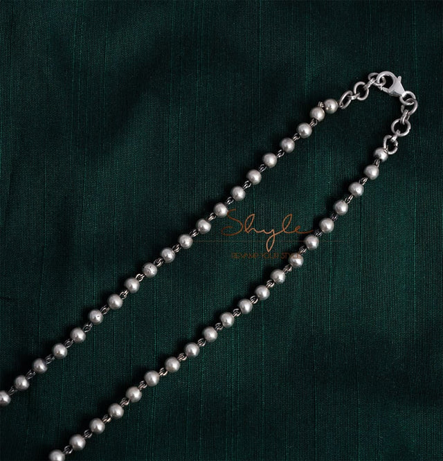 Adya Drum embossed Ball Chain Necklace