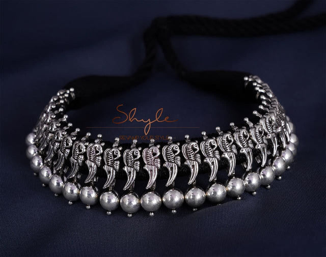 Anvaya Mini Parrot Silver Choker