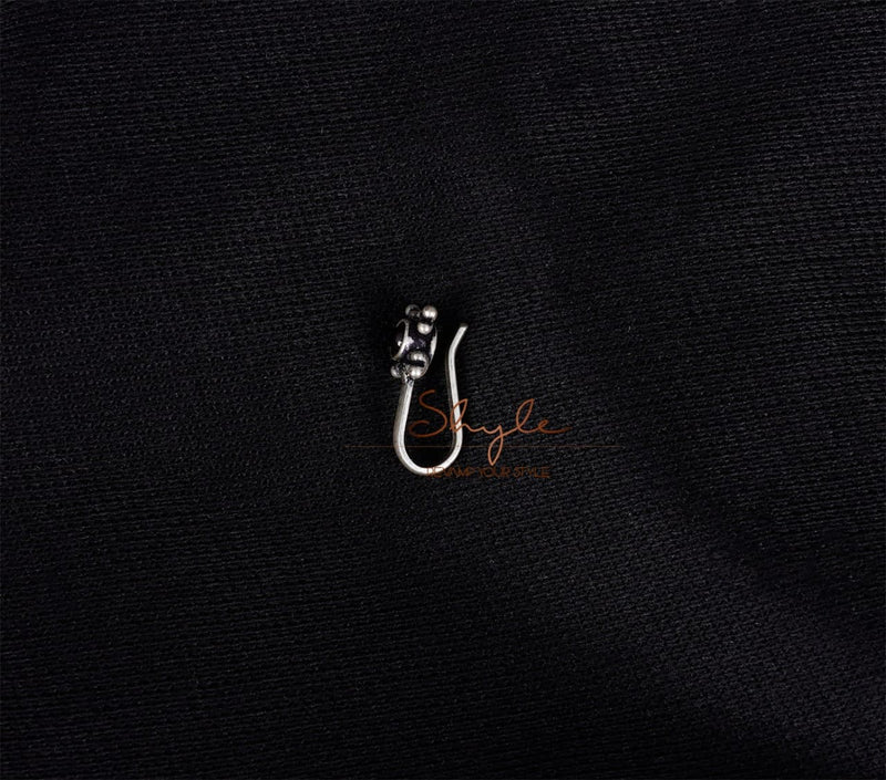 Moh Stone Studded Intricate Nose clip on side