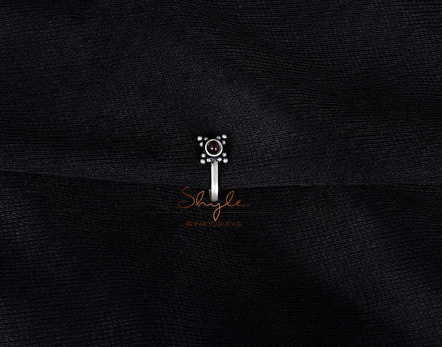 Moh Stone Studded Intricate Nose clip on front