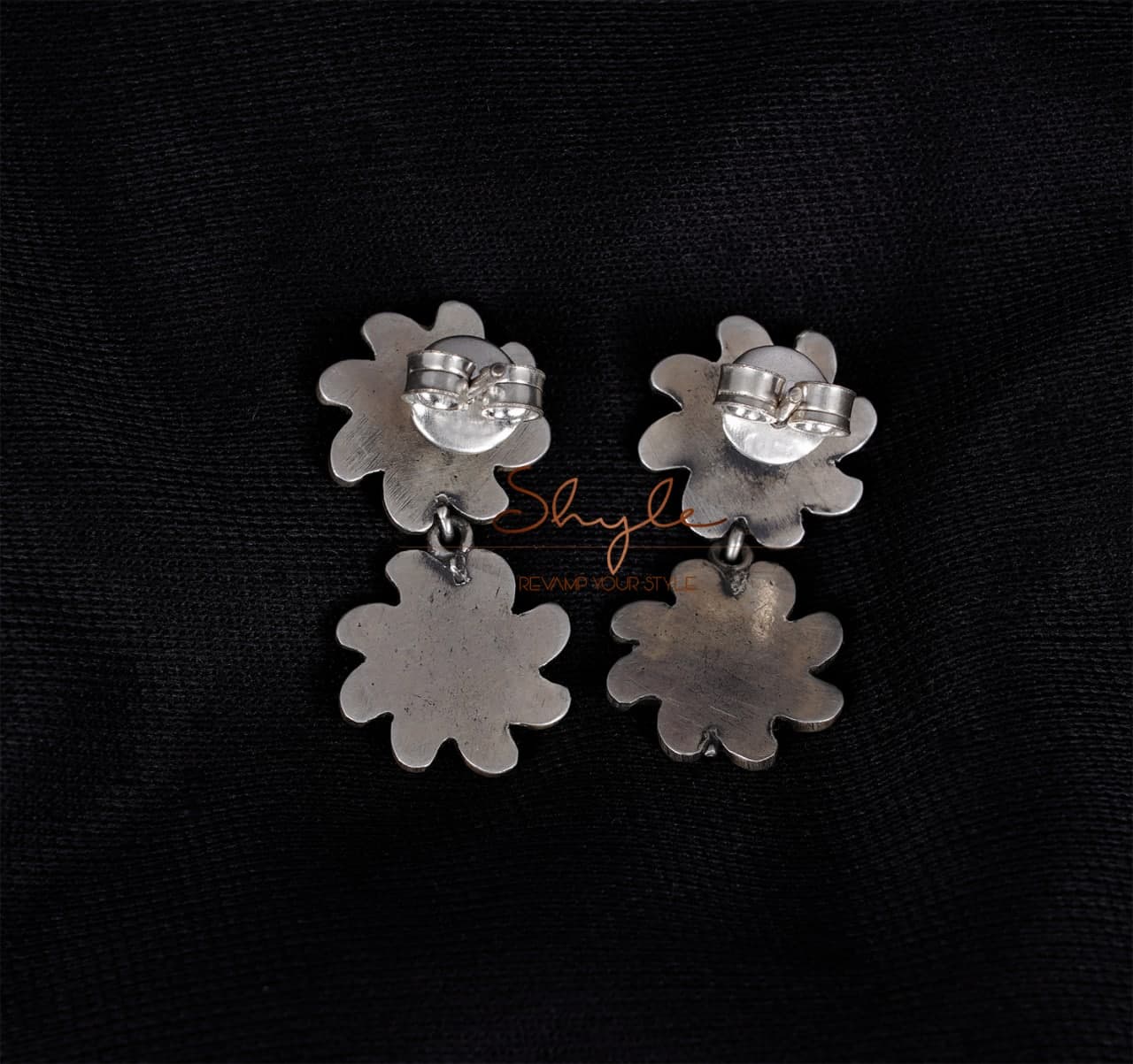 Adya Intricate Flower Sequence Earrings back
