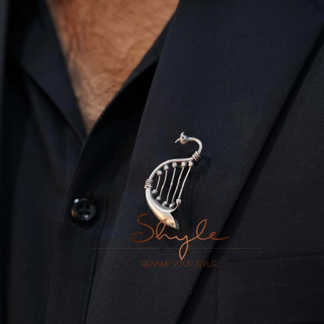 Anvaya Statement Harp Brooch model