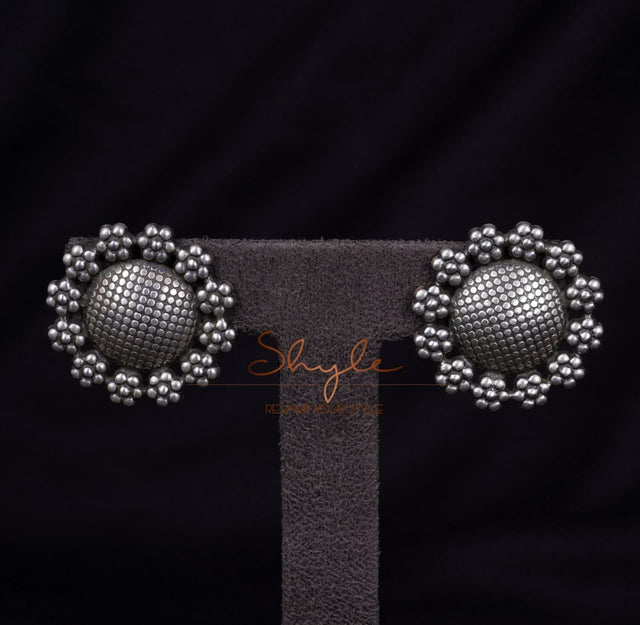 Moh Textured Flower Studs